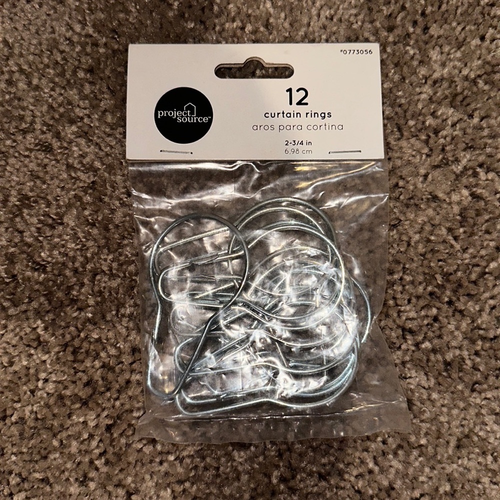 PACK OF 12 METAL CURTAIN RINGS